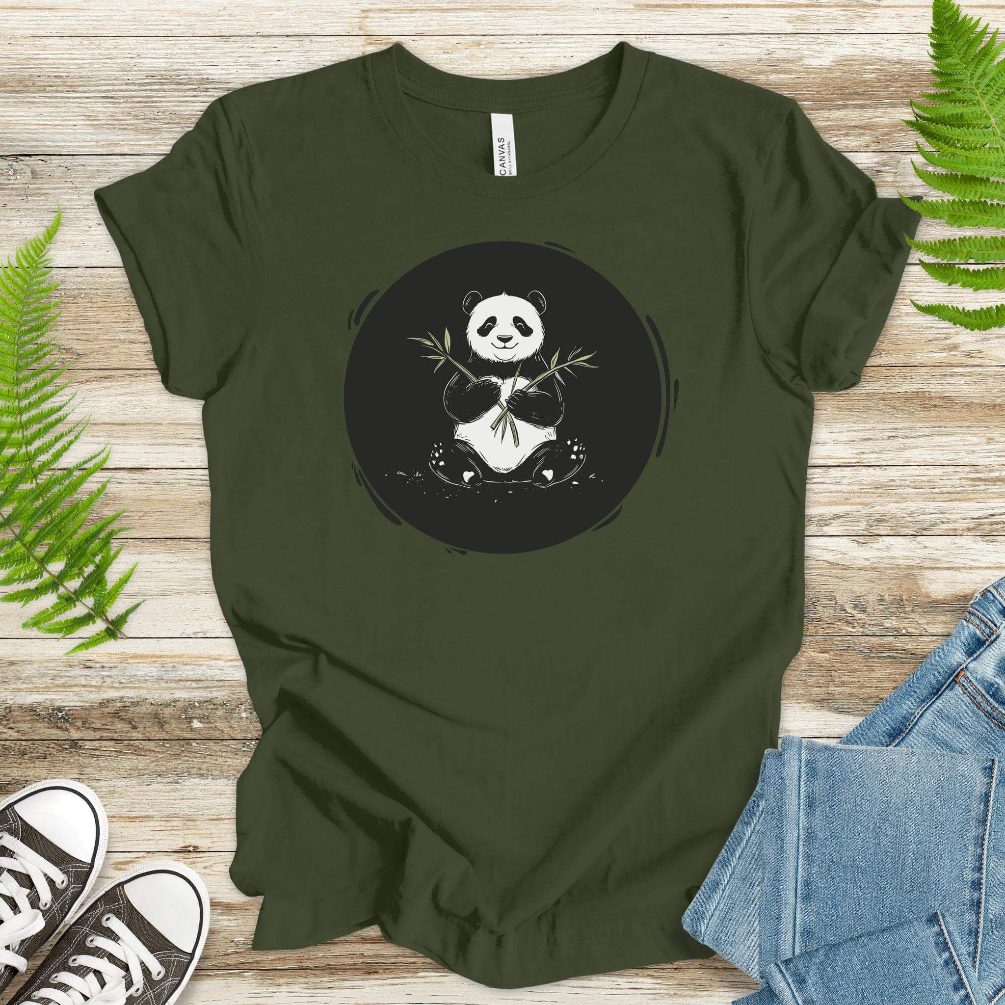 Panda with Bamboo T-Shirt - TShirtree