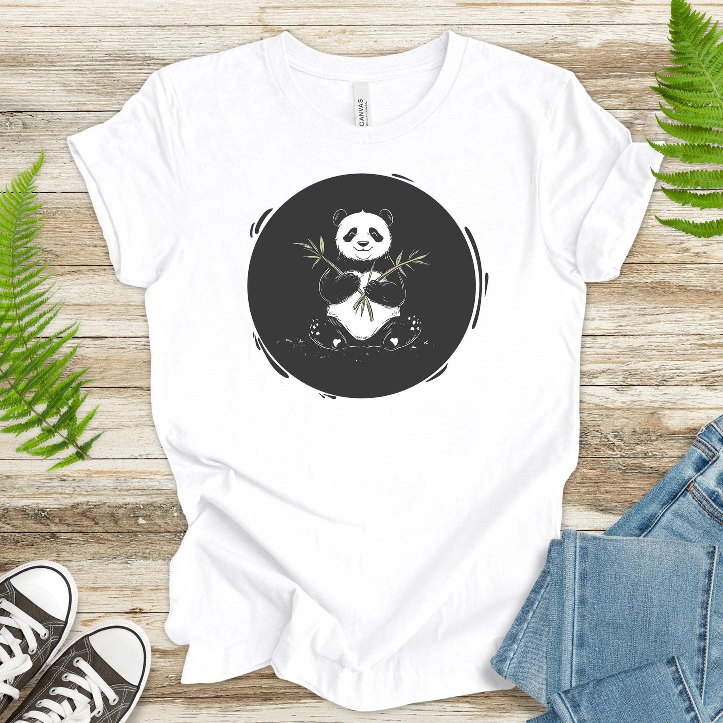 Panda with Bamboo T-Shirt - TShirtree