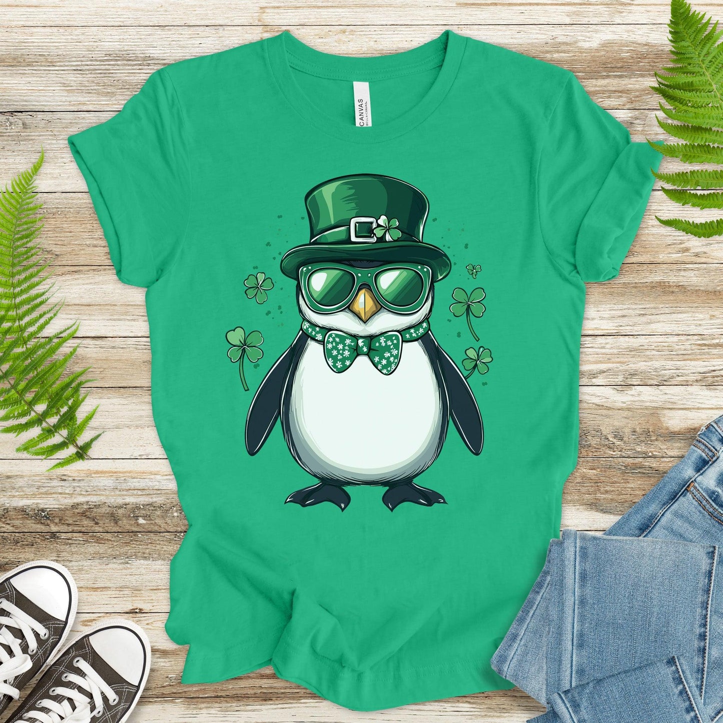 Penguin Party: St. Patrick’s Day Waddle T-Shirt - TShirtree