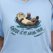 Coffee Is My Anchor Today – Playful Otter T-Shirt