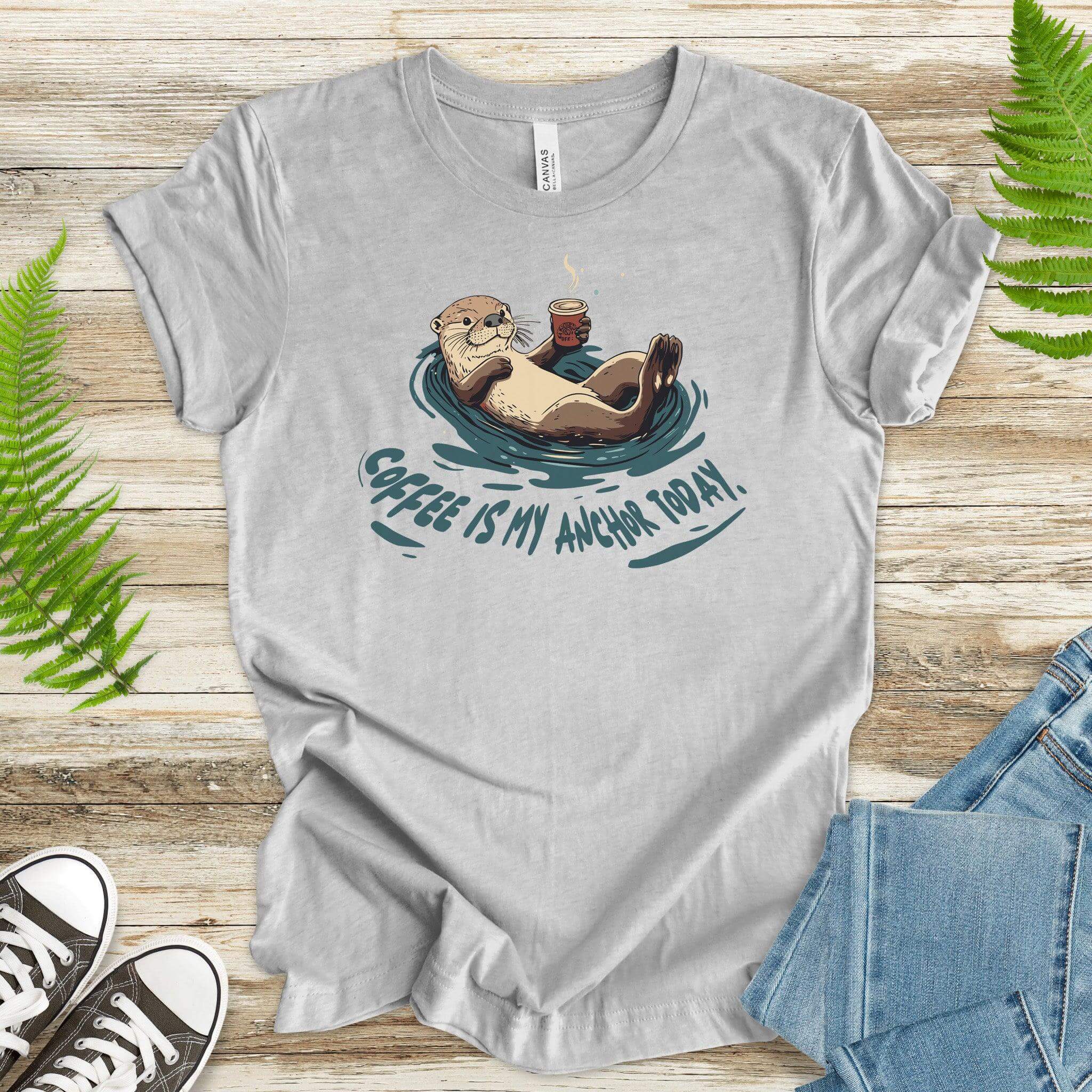 Coffee Is My Anchor Today – Playful Otter T-Shirt - TShirtree