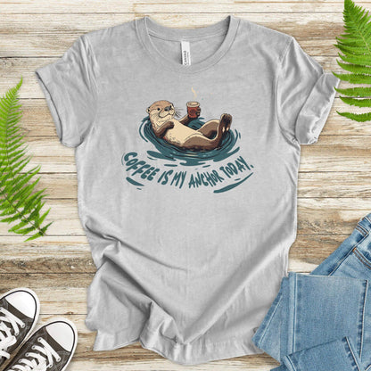 Coffee Is My Anchor Today – Playful Otter T-Shirt - TShirtree