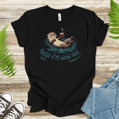 Coffee Is My Anchor Today – Playful Otter T-Shirt - TShirtree