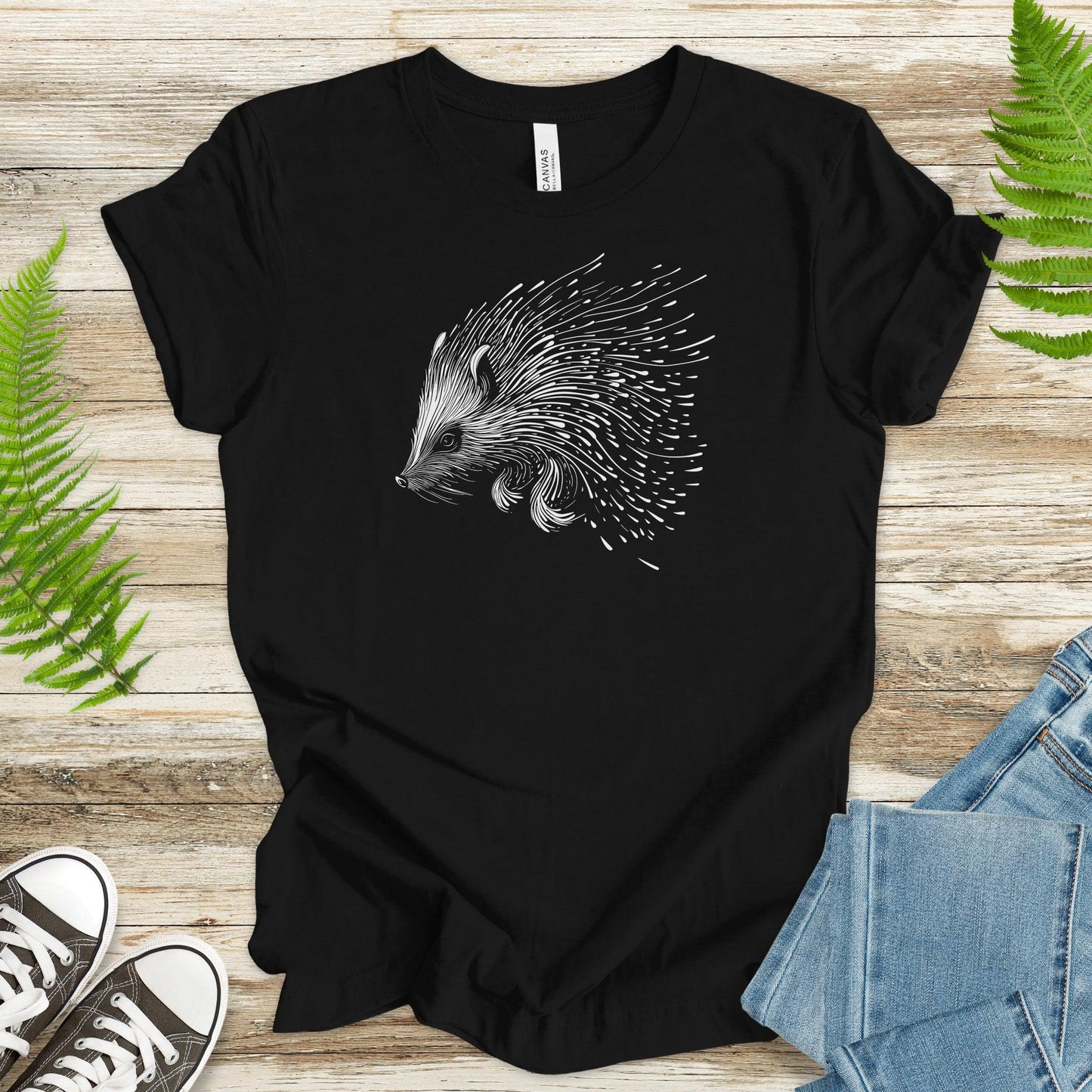 Porcupine T-Shirt – Unique Wildlife Illustration - TShirtree