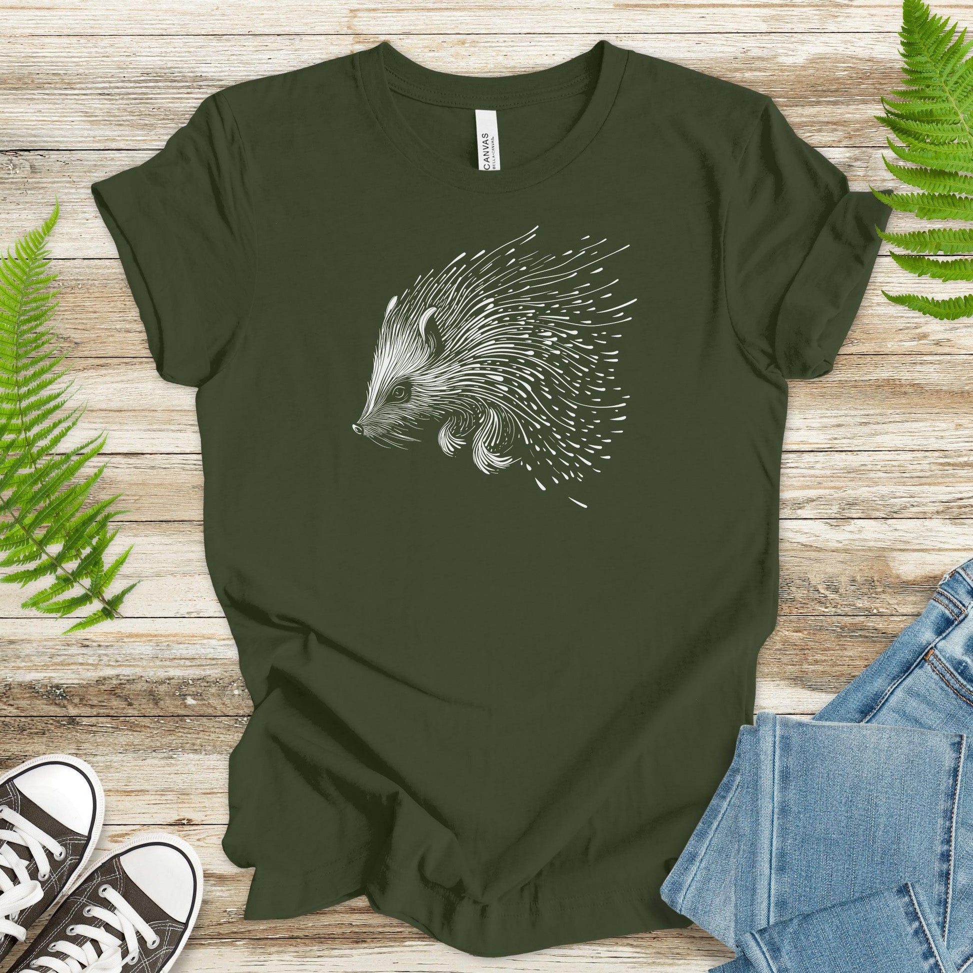 Porcupine T-Shirt – Unique Wildlife Illustration - TShirtree