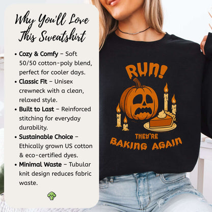 Pumpkin Pie Panic Sweatshirt – Funny Halloween & Thanksgiving Baking Sweater
