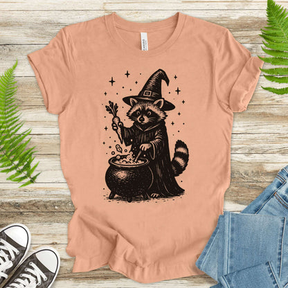 Raccoon Witch Cooking Magic T-Shirt