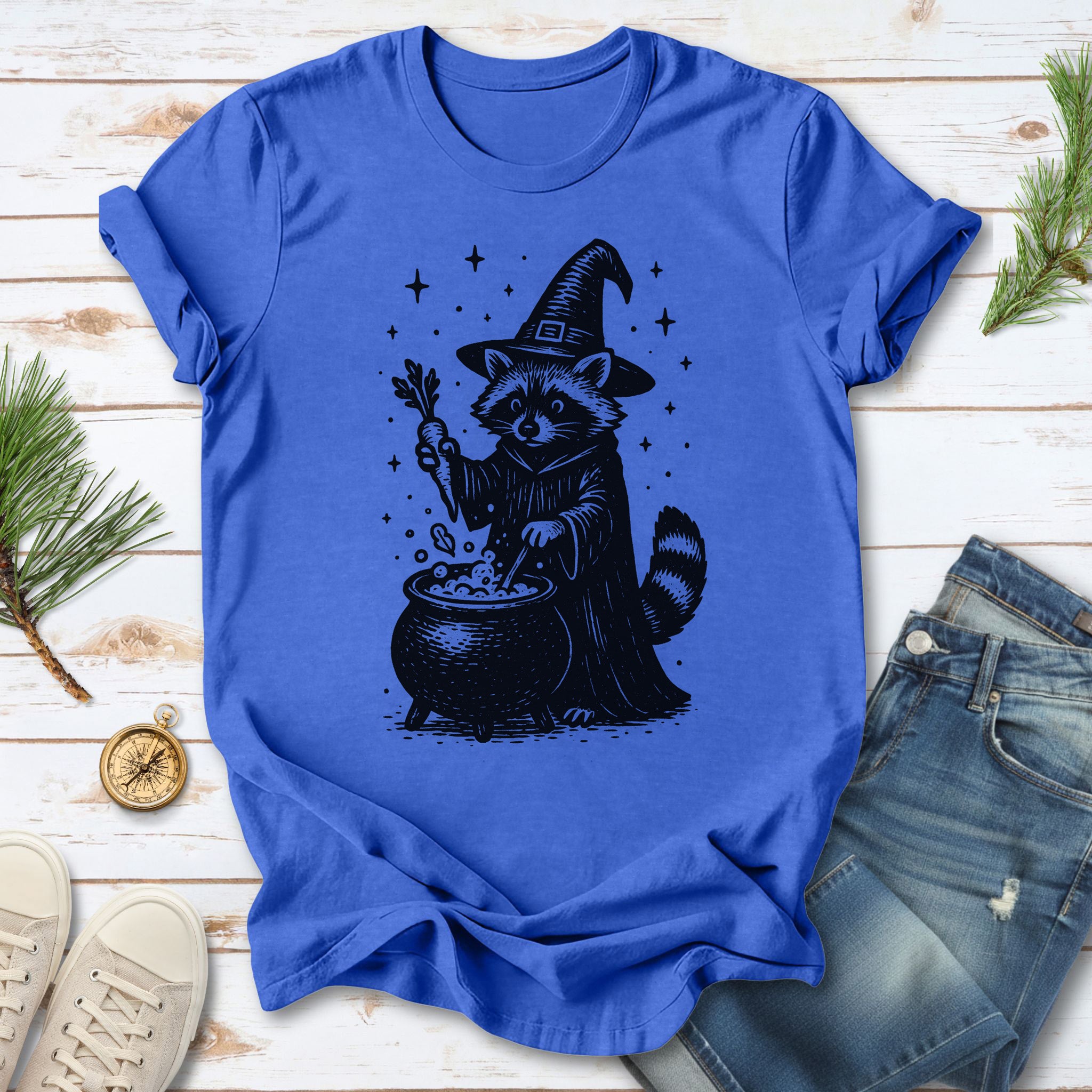 Raccoon Witch Cooking Magic T-Shirt