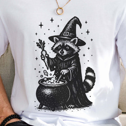 Raccoon Witch Cooking Magic T-Shirt
