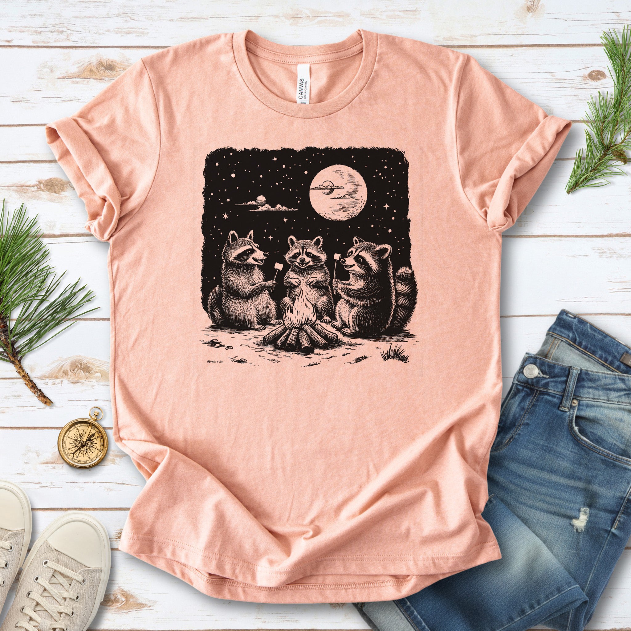 Raccoon Campfire Party T-Shirt