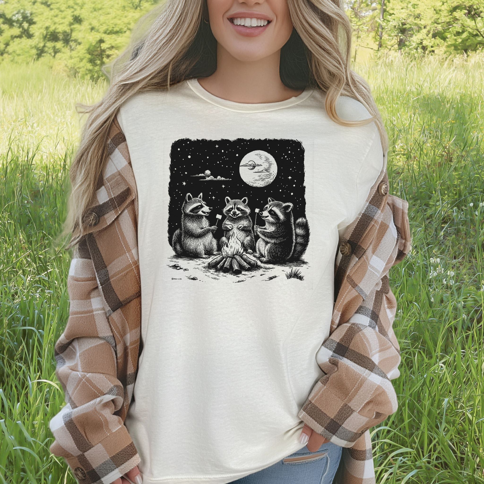 Raccoon Campfire Party T-Shirt
