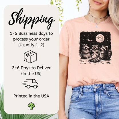 Raccoon Campfire Party T-Shirt