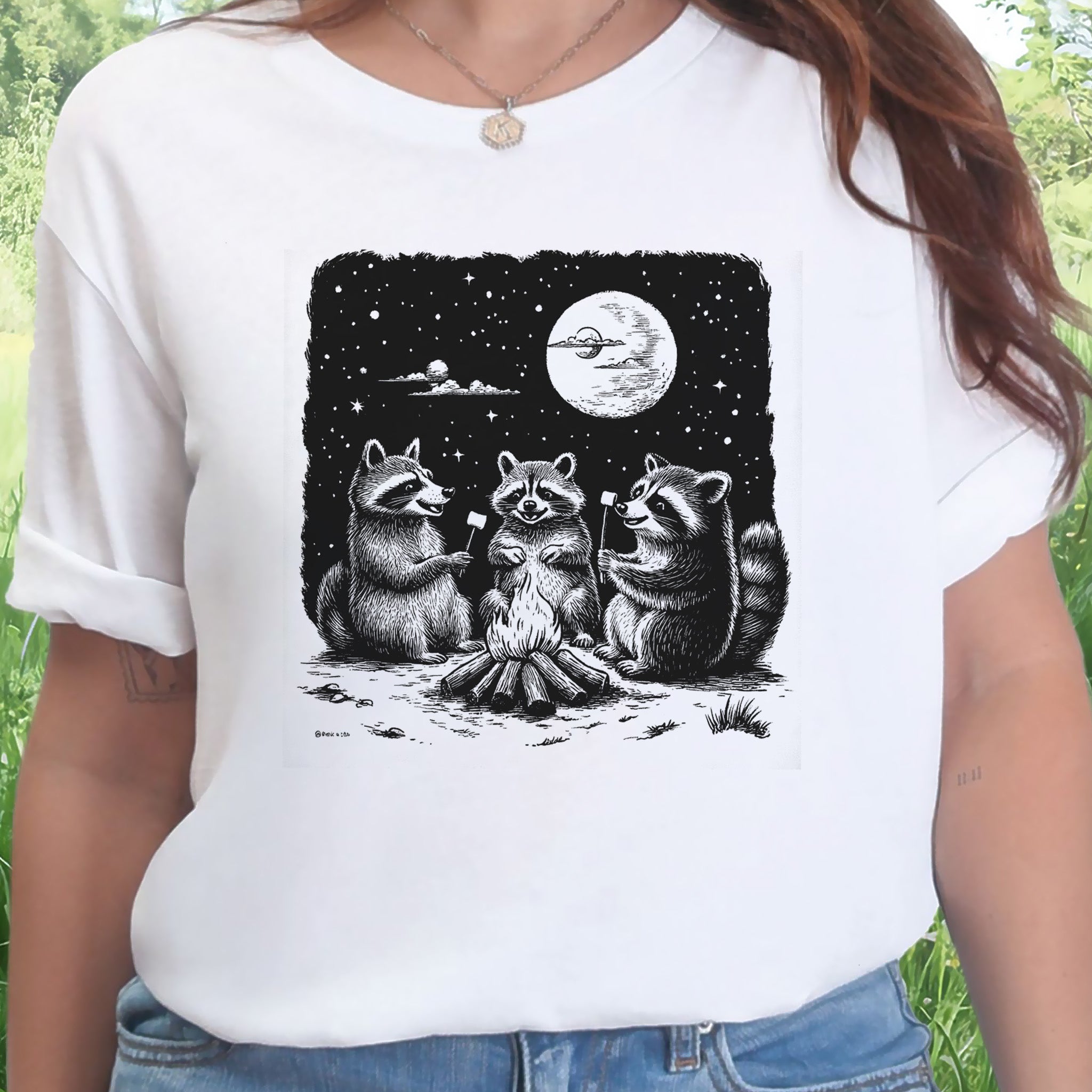 Raccoon Campfire Party T-Shirt