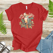 Vibrant Perch: Colorful Parrot T-Shirt - TShirtree