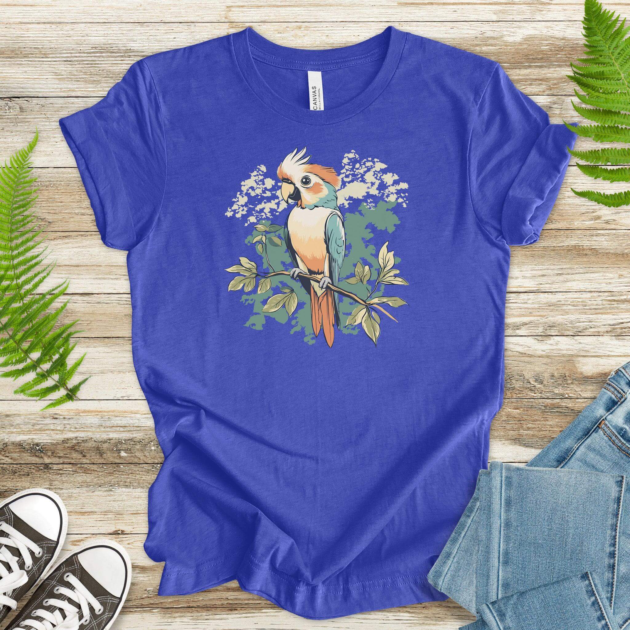 Vibrant Perch: Colorful Parrot T-Shirt - TShirtree
