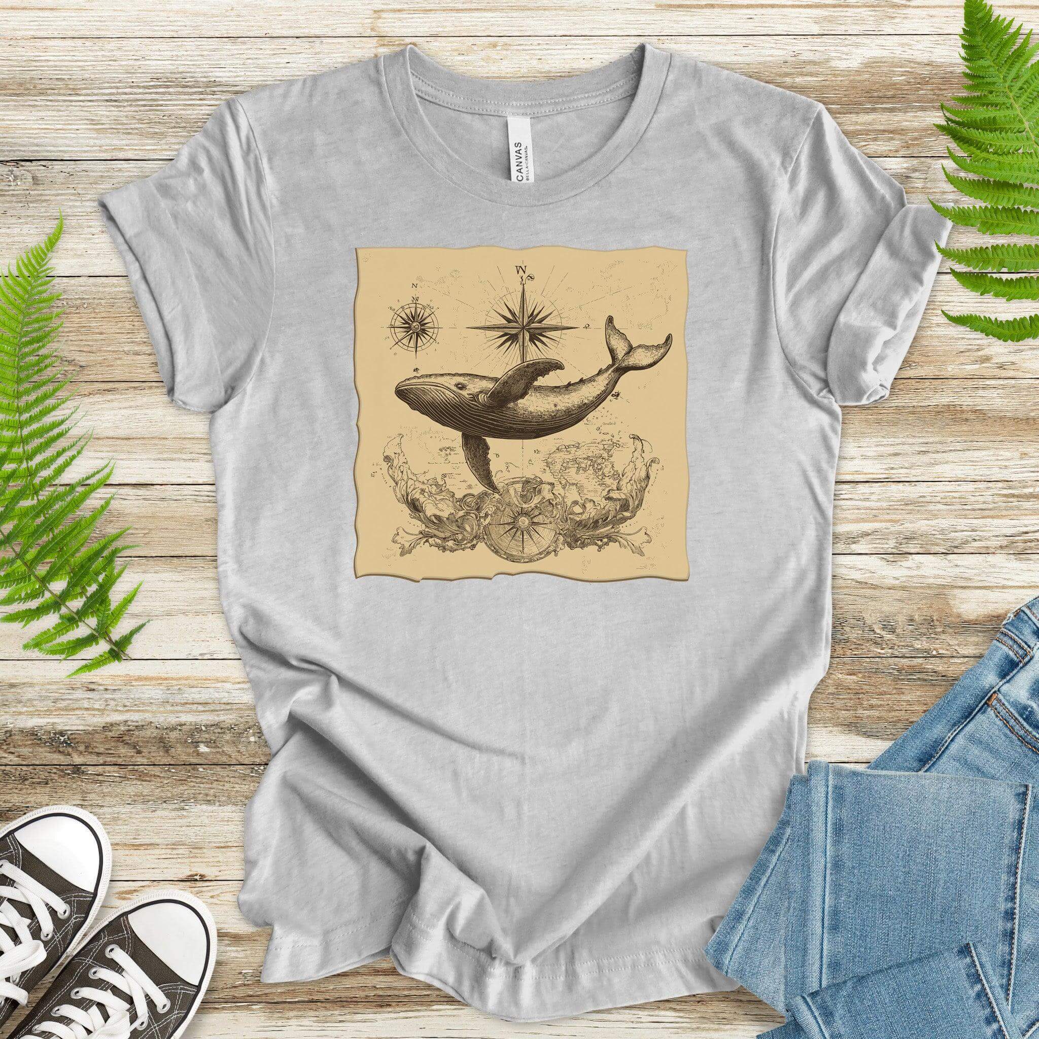 Vintage Map Whale T-Shirt - TShirtree