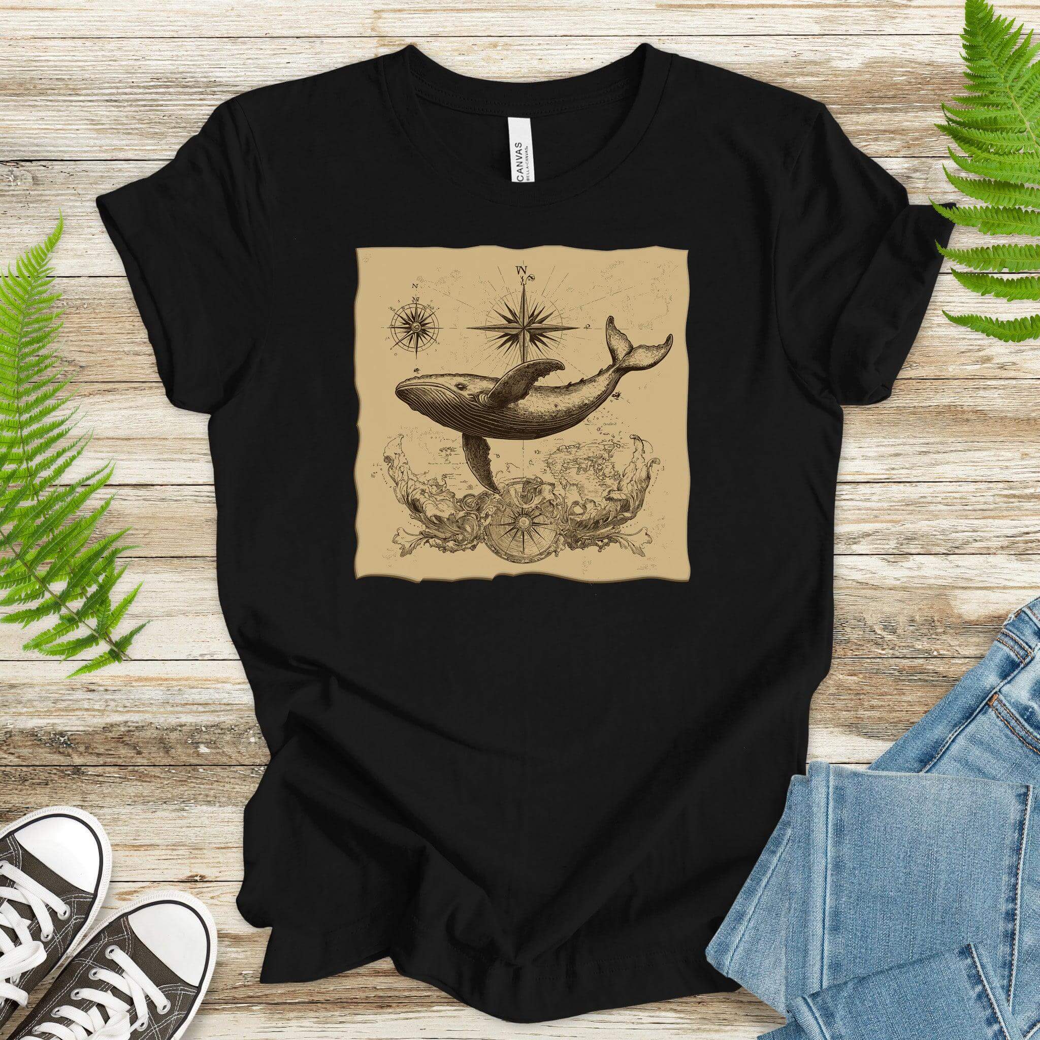 Vintage Map Whale T-Shirt - TShirtree