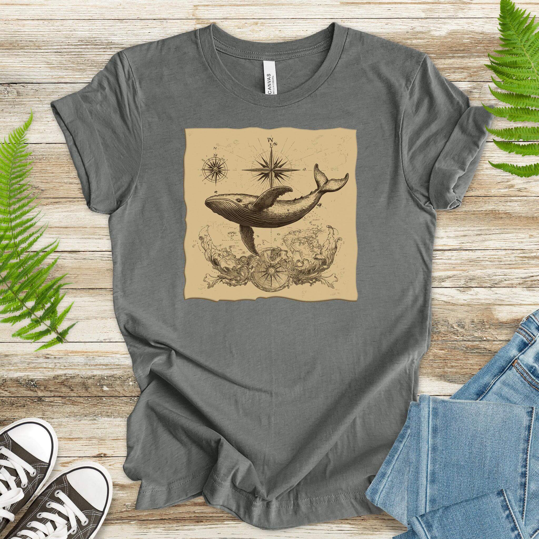 Vintage Map Whale T-Shirt - TShirtree