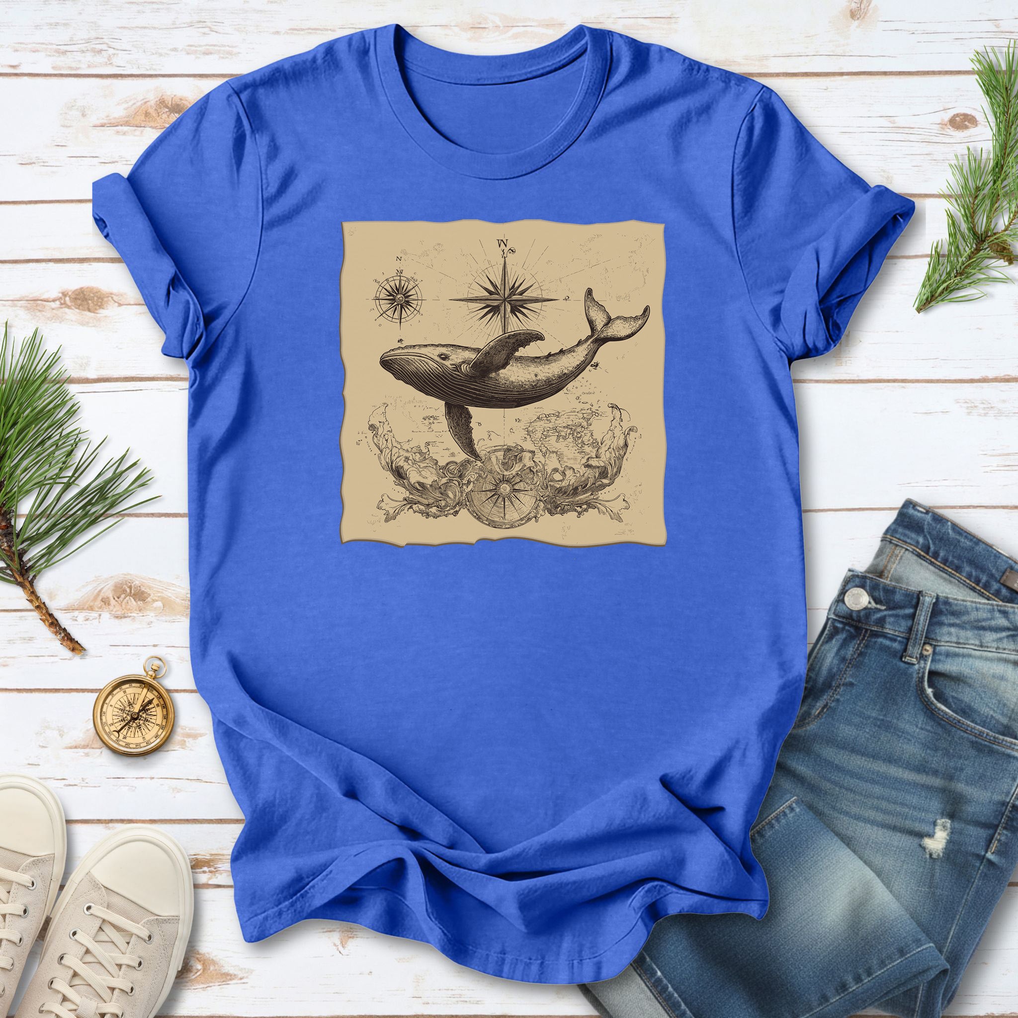 Vintage Map Whale T-Shirt