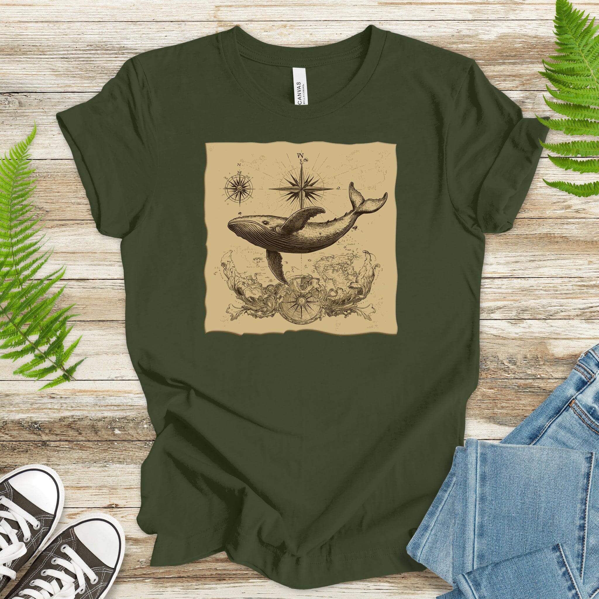 Vintage Map Whale T-Shirt - TShirtree