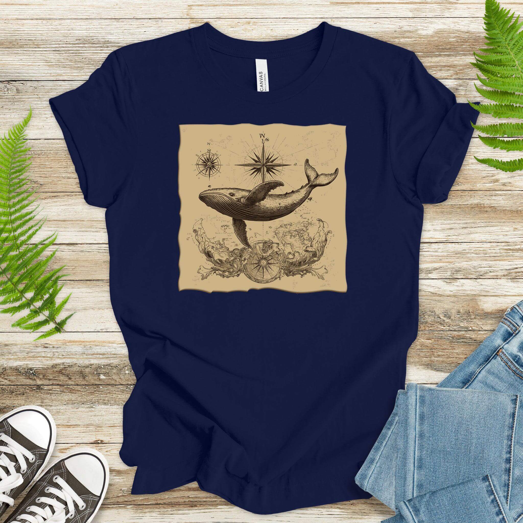 Vintage Map Whale T-Shirt - TShirtree
