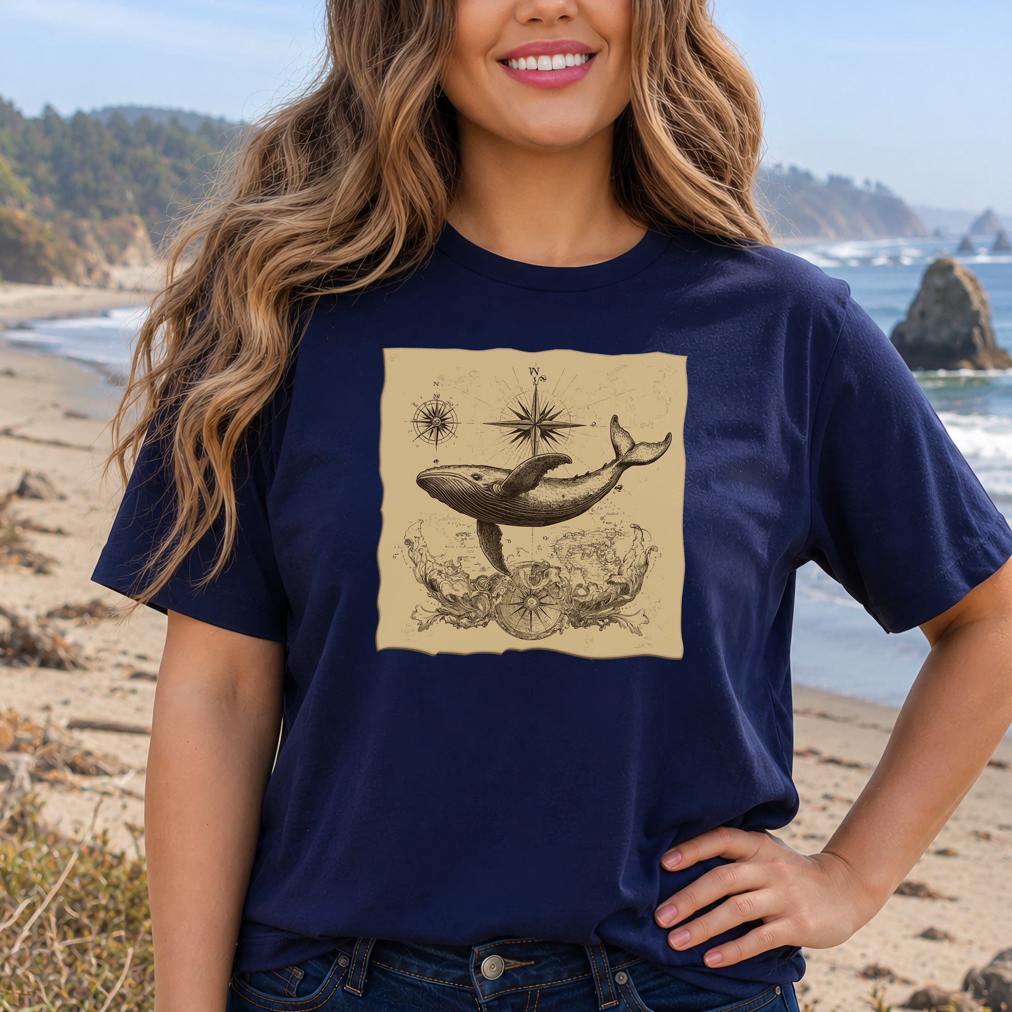 Vintage Map Whale T-Shirt