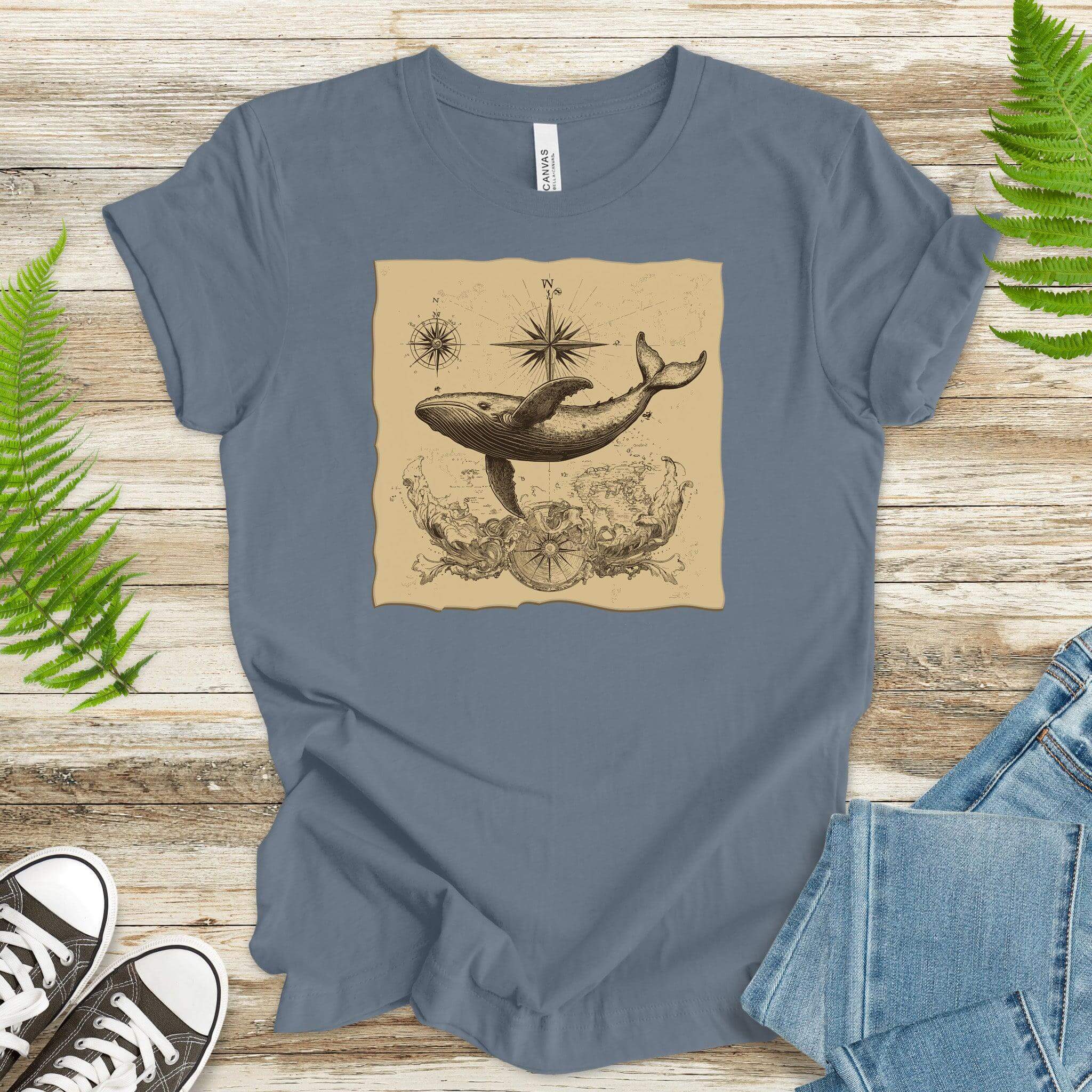 Vintage Map Whale T-Shirt - TShirtree