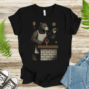 Bartender Bear Pouring Wine T-Shirt – Funny Vintage Animal Lover Tee