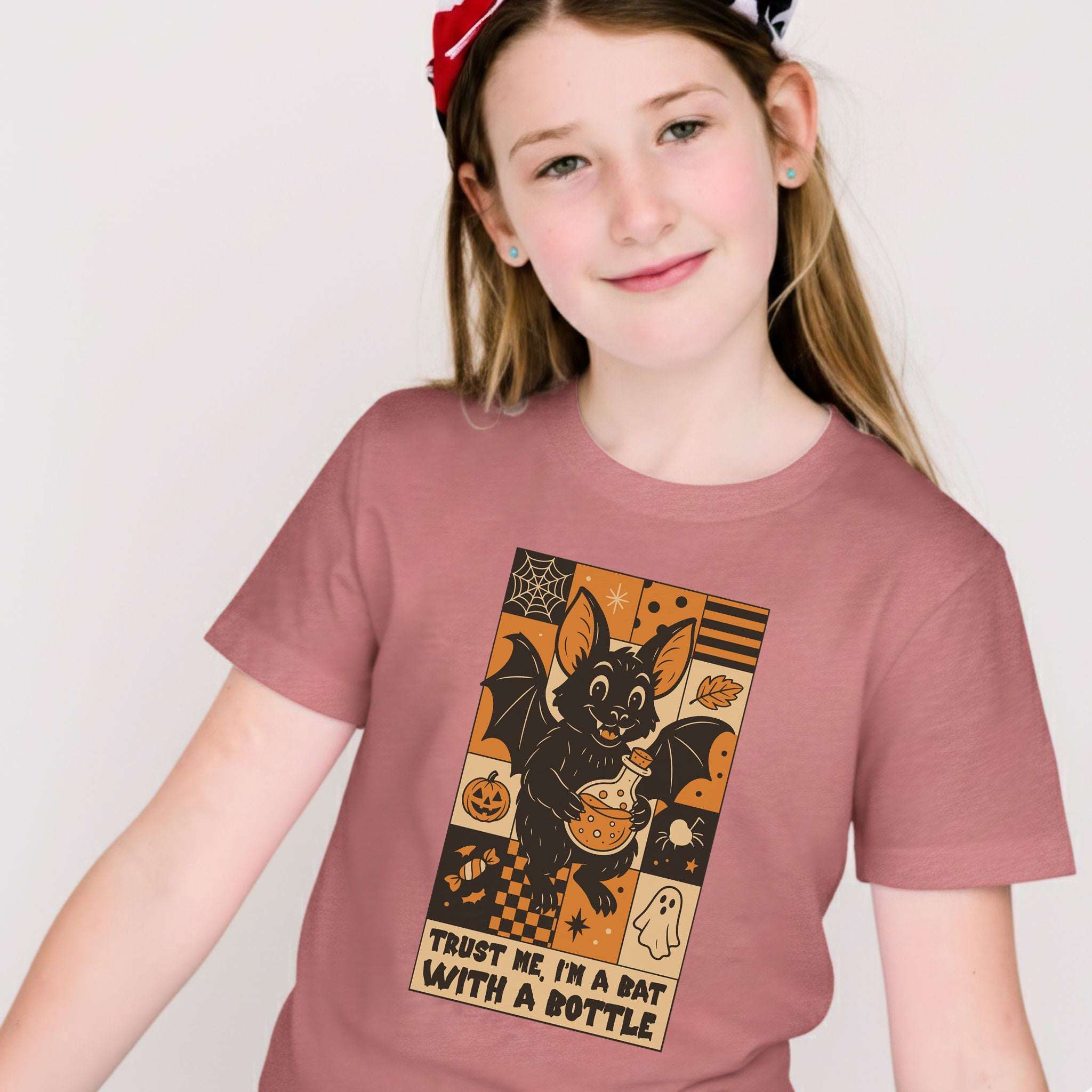 Potion Bat Halloween Youth Tee – Trust Me I’m a Bat With a Bottle
