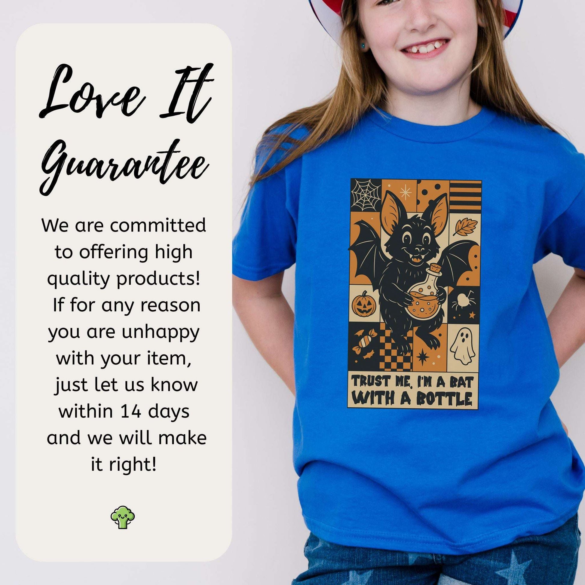 Potion Bat Halloween Youth Tee – Trust Me I’m a Bat With a Bottle