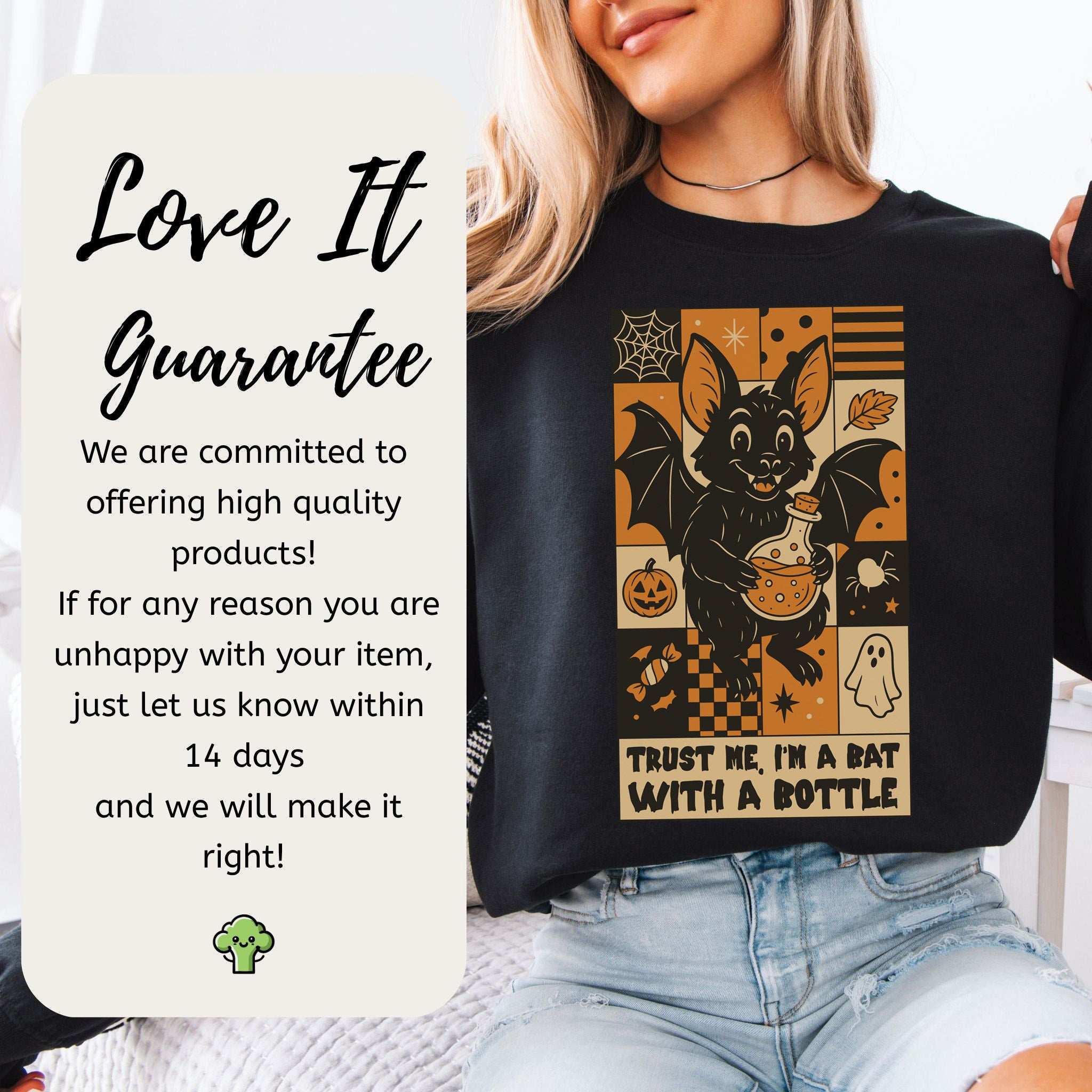 Potion Bat Halloween Sweatshirt – Trust Me I’m a Bat With a Bottle