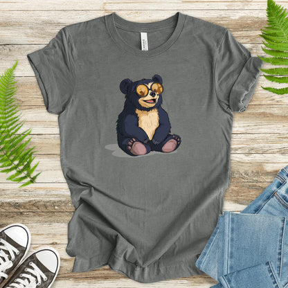 Cute Bear Cub With Sun Glasses T-Shirt - TShirtree