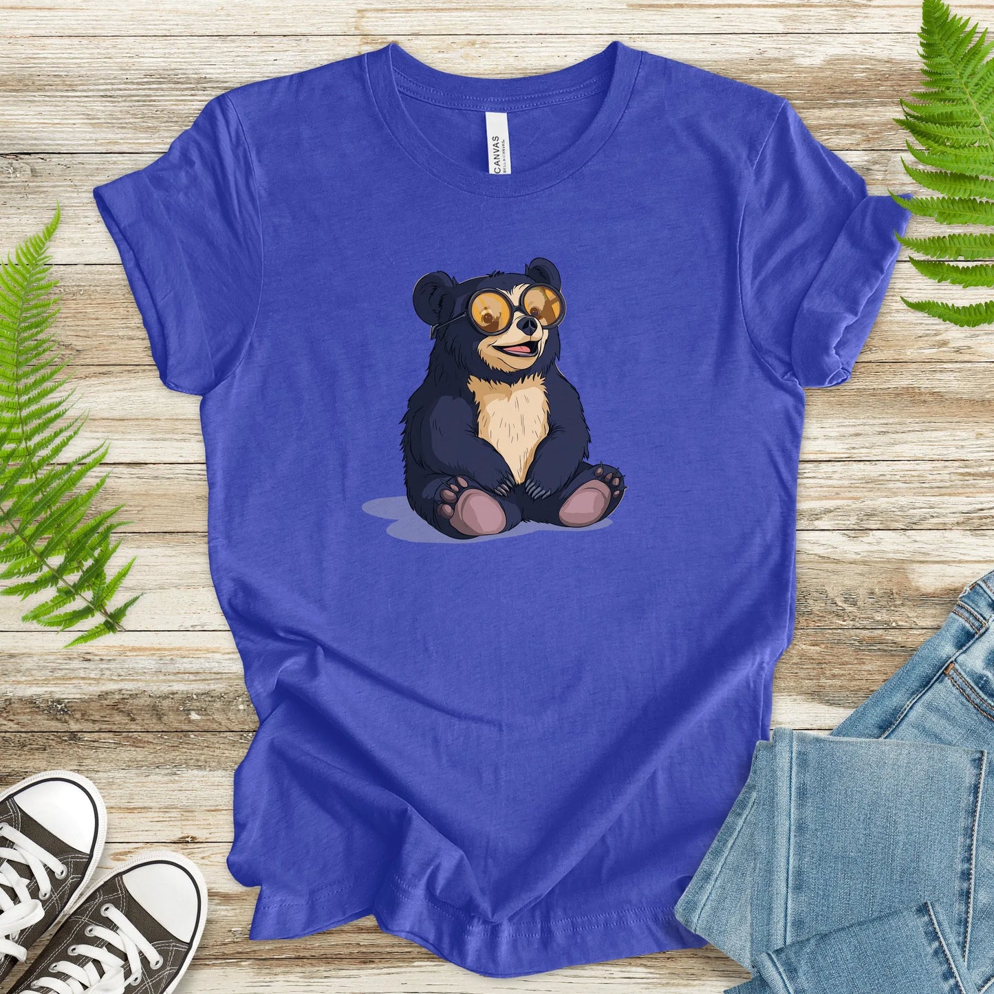 Cute Bear Cub With Sun Glasses T-Shirt - TShirtree