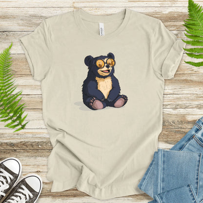 Cute Bear Cub With Sun Glasses T-Shirt - TShirtree