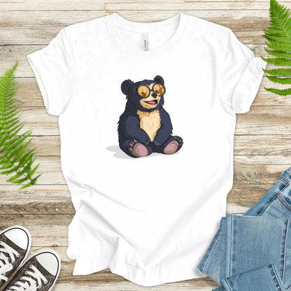 Cute Bear Cub With Sun Glasses T-Shirt - TShirtree