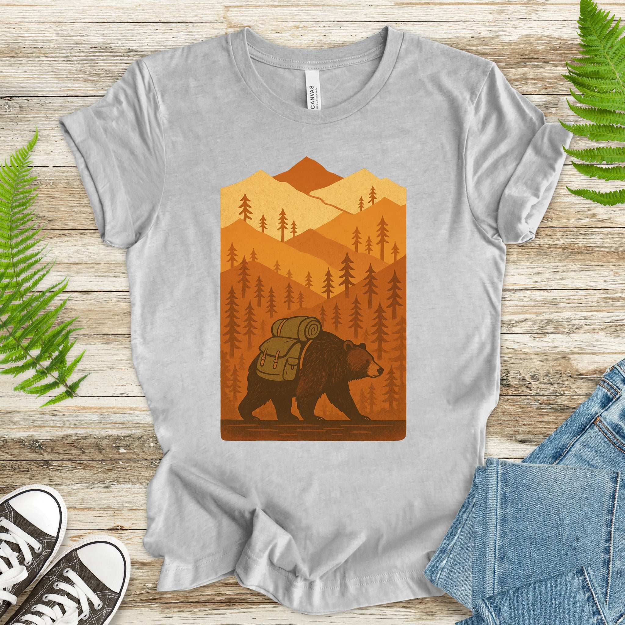 Hiking Bear Sweatshirt – Autumn National Park Cozy Vibes