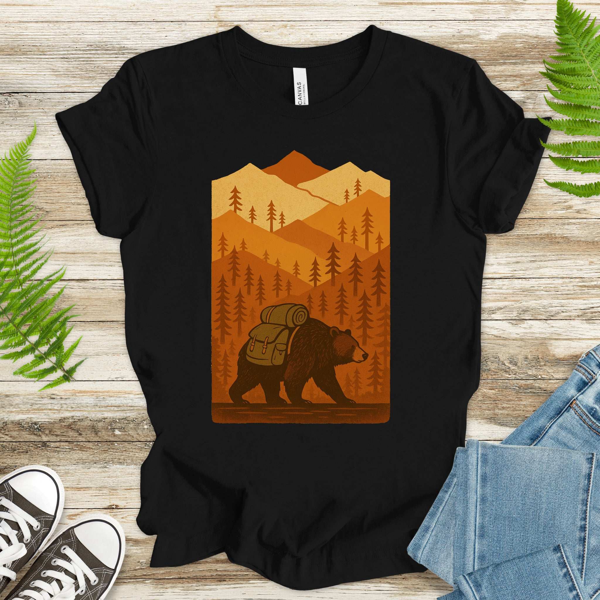 Hiking Bear Sweatshirt – Autumn National Park Cozy Vibes
