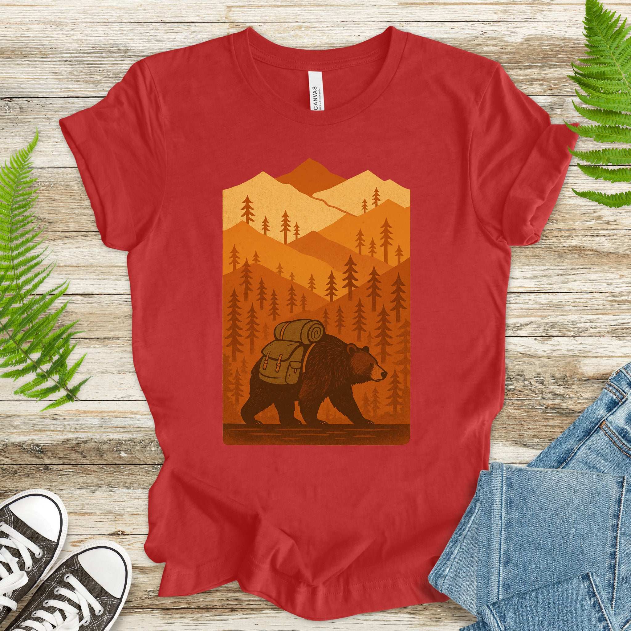 Hiking Bear Sweatshirt – Autumn National Park Cozy Vibes