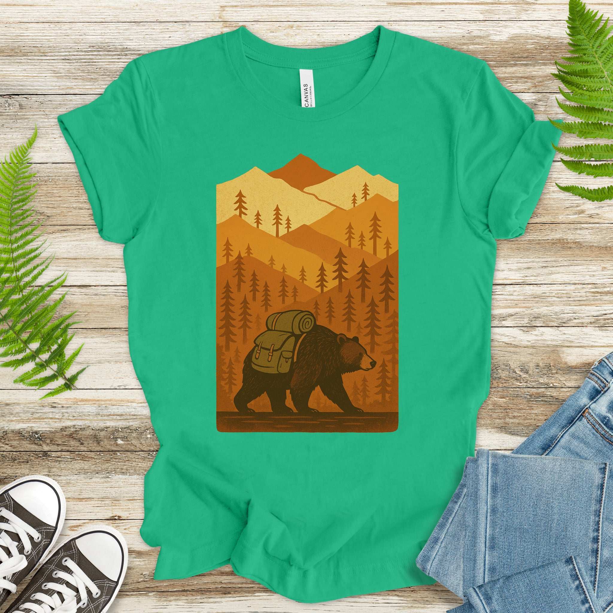 Hiking Bear Sweatshirt – Autumn National Park Cozy Vibes