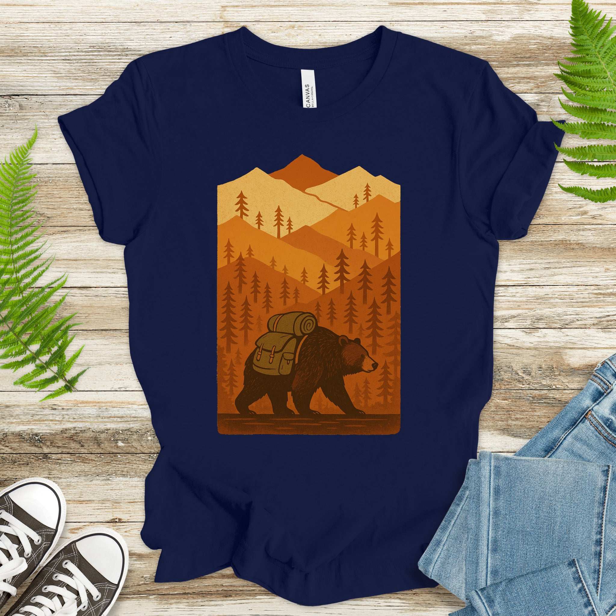 Hiking Bear Sweatshirt – Autumn National Park Cozy Vibes