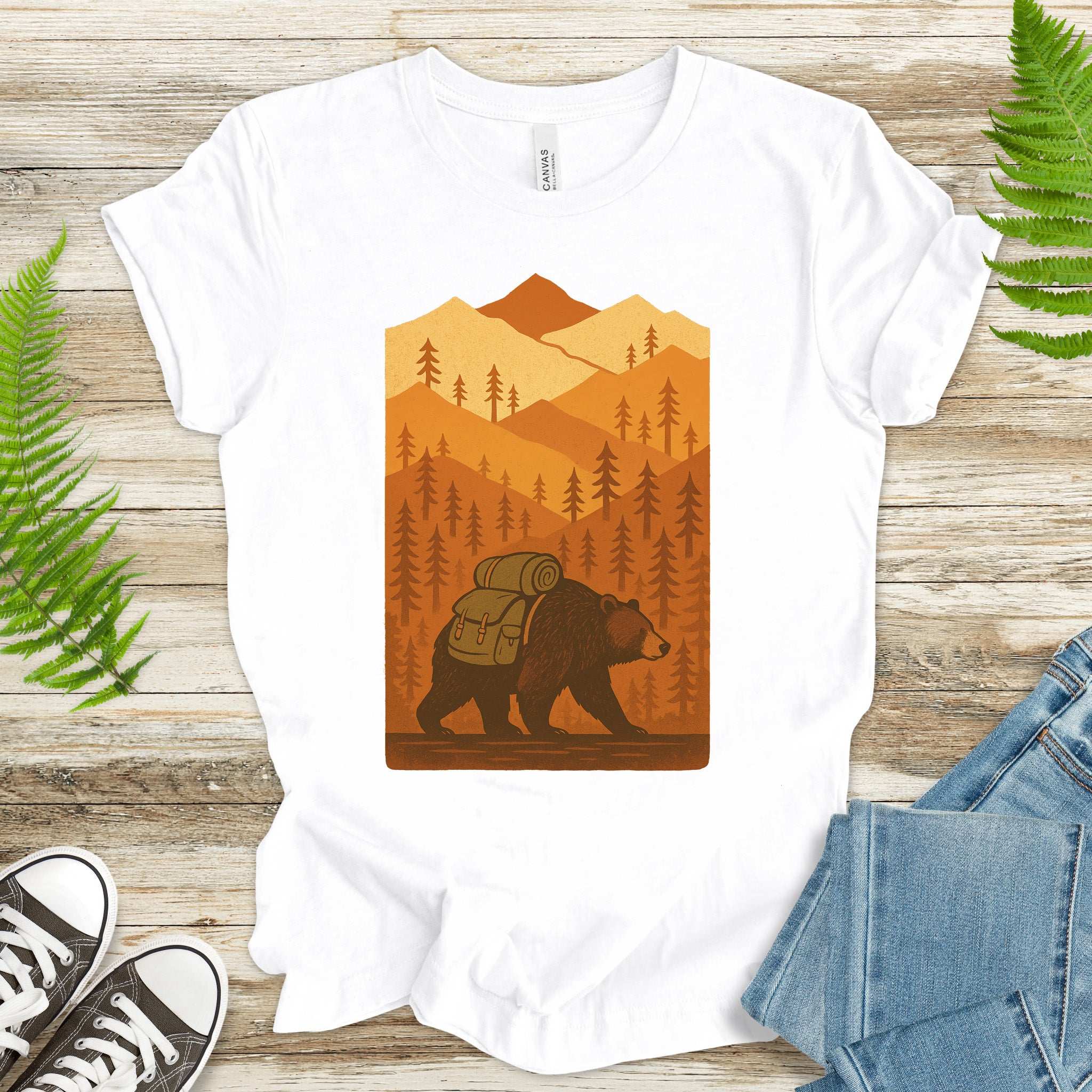 Hiking Bear Sweatshirt – Autumn National Park Cozy Vibes