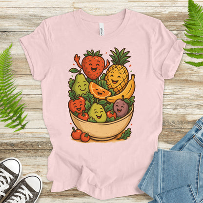 Fruit Basket Smiley T-Shirt – Cute Retro Summer Fruit Lover Tee