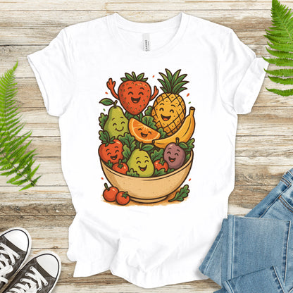 Fruit Basket Smiley T-Shirt – Cute Retro Summer Fruit Lover Tee