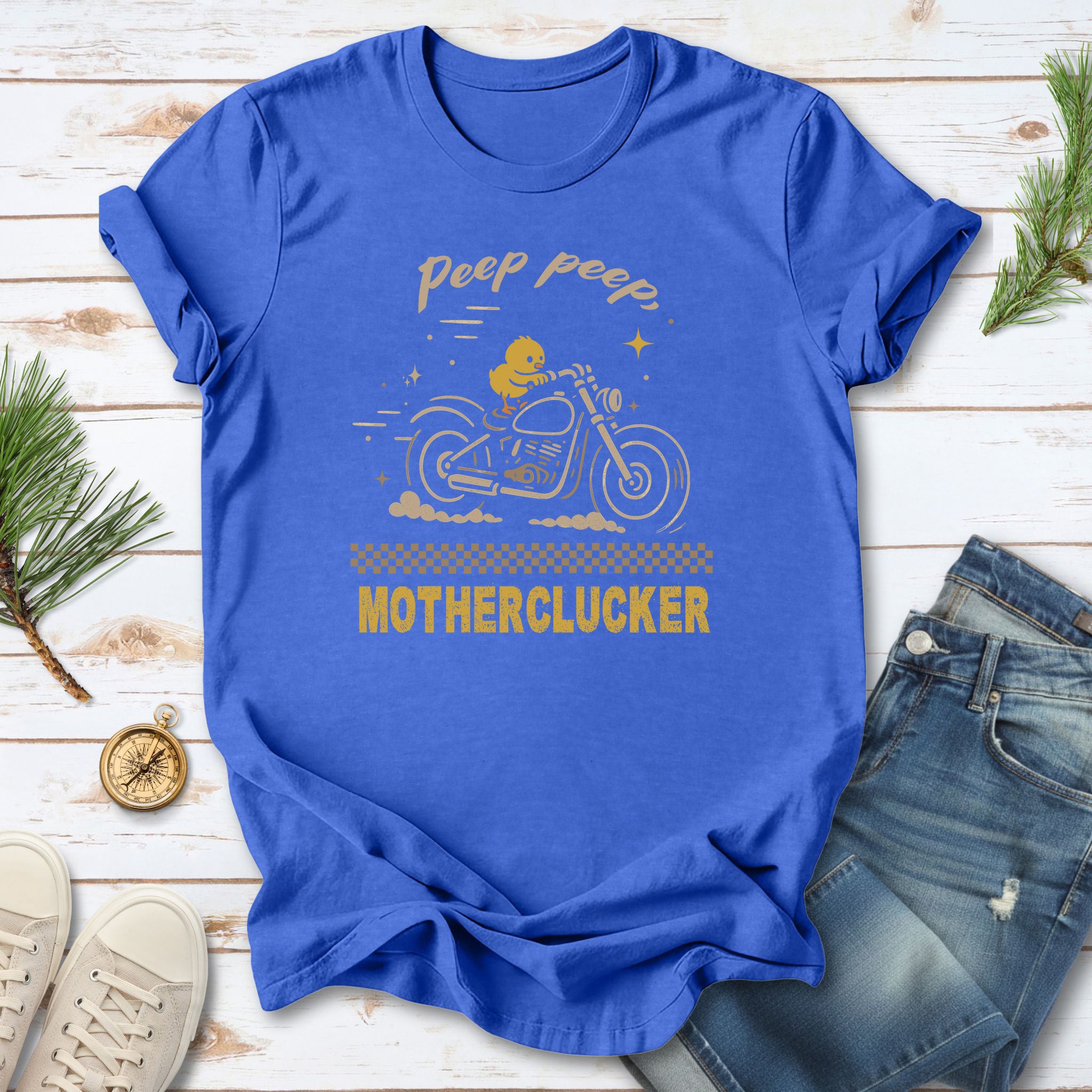 Funny Chicken Meme T-Shirt – Chick on Motorcycle Gift Tee for Chicken Lovers