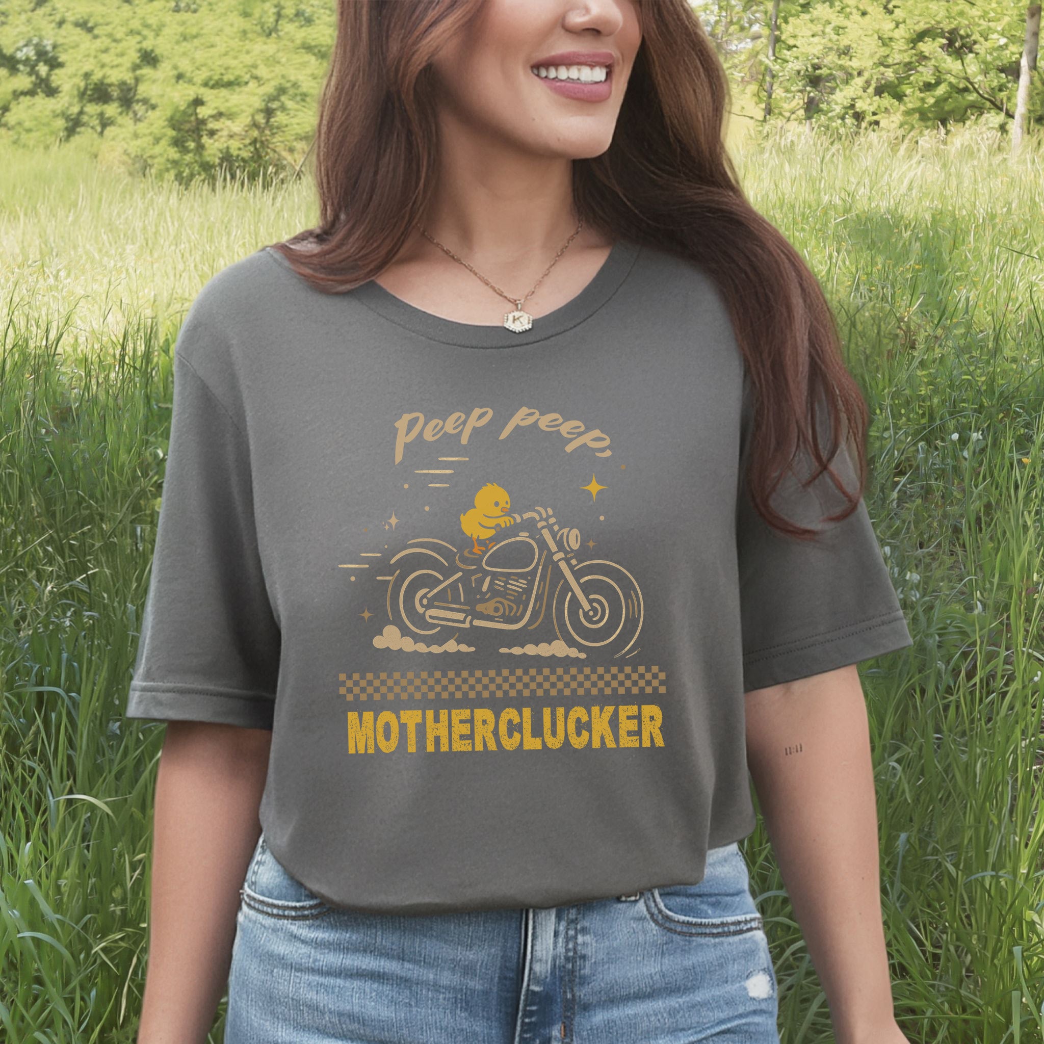Funny Chicken Meme T-Shirt – Chick on Motorcycle Gift Tee for Chicken Lovers