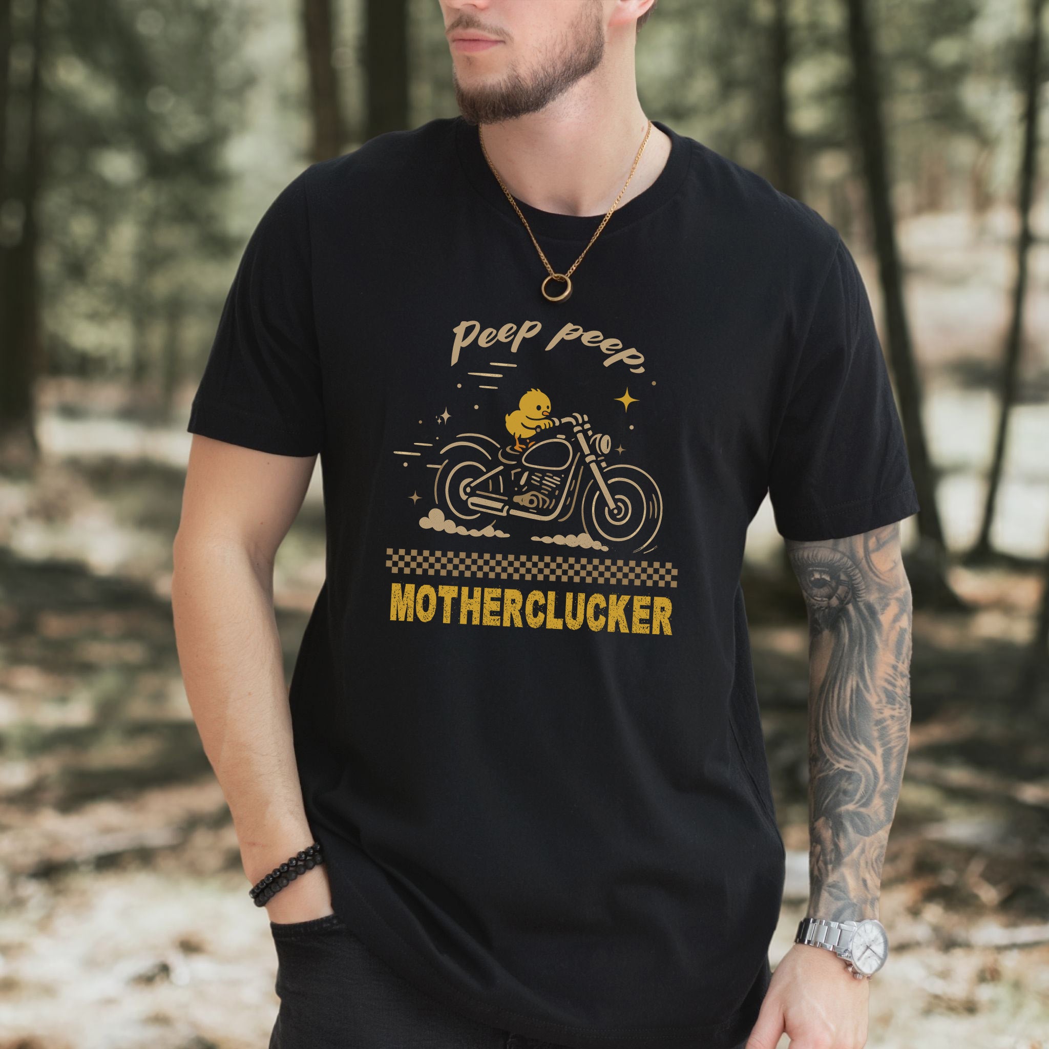 Funny Chicken Meme T-Shirt – Chick on Motorcycle Gift Tee for Chicken Lovers
