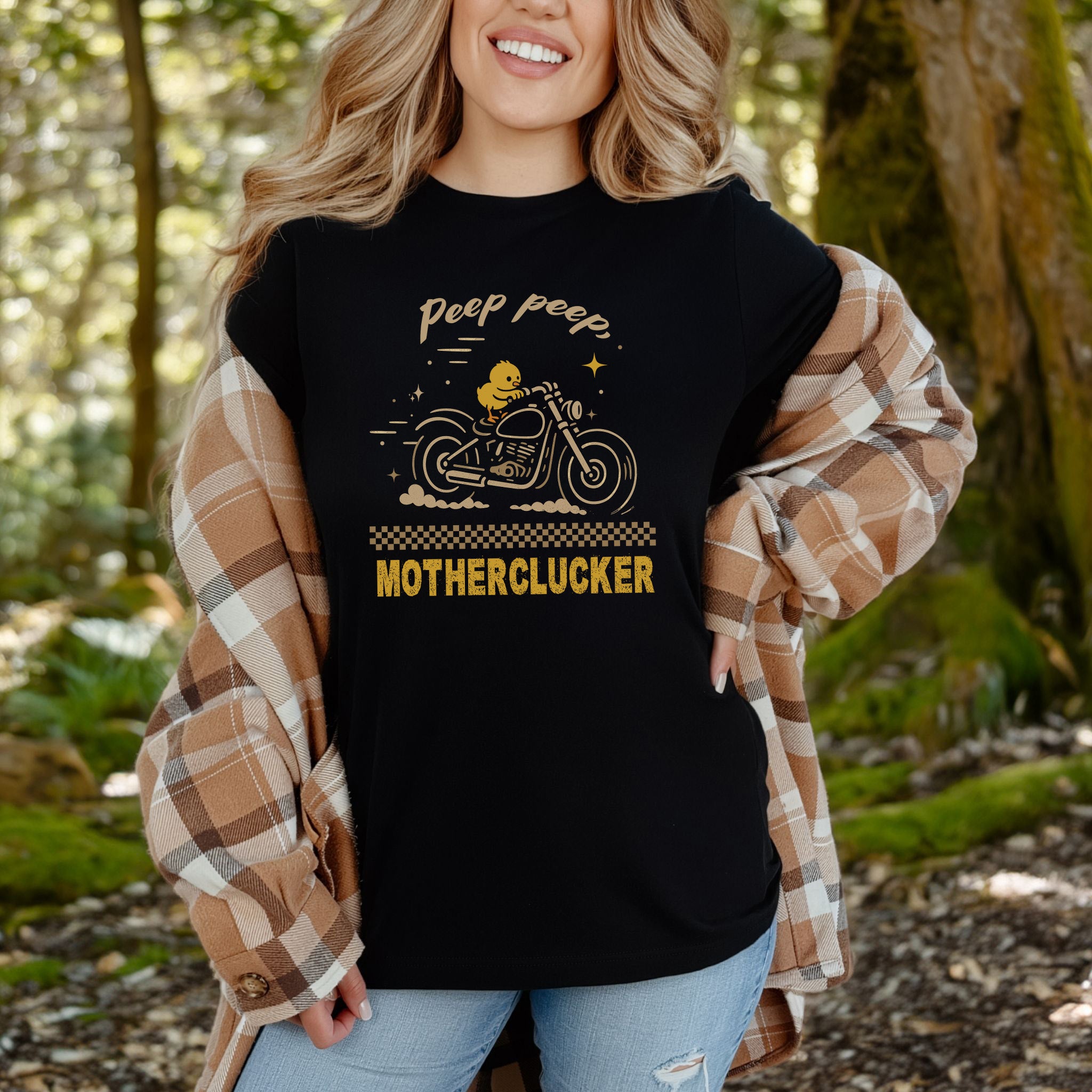Funny Chicken Meme T-Shirt – Chick on Motorcycle Gift Tee for Chicken Lovers