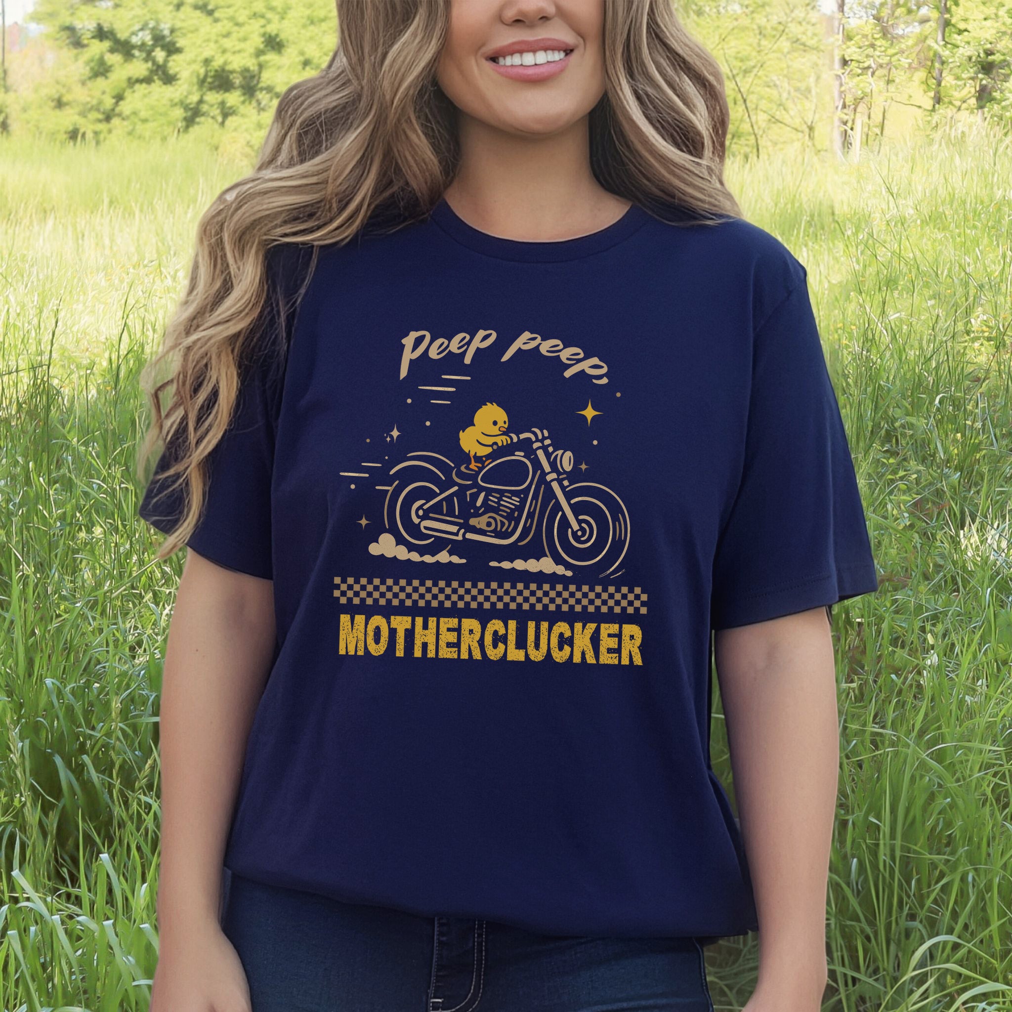 Funny Chicken Meme T-Shirt – Chick on Motorcycle Gift Tee for Chicken Lovers