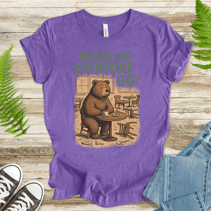 Confused Bear Coffee T-Shirt – Funny Vintage Café Animal Tee