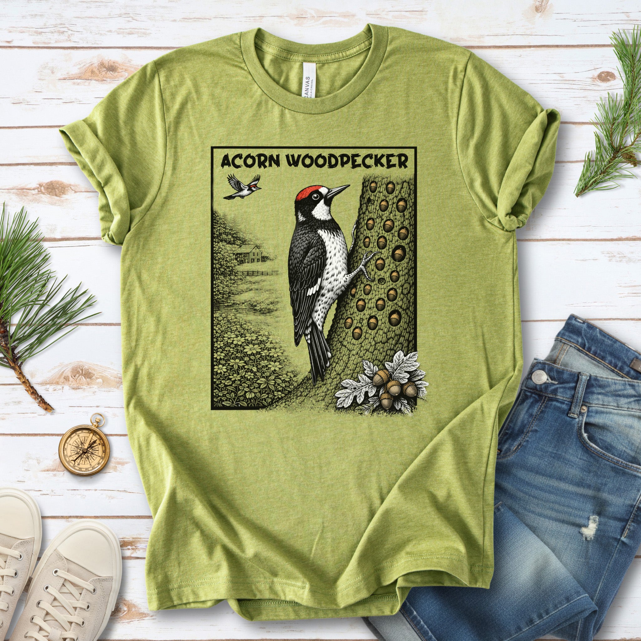 Acorn Woodpecker T-Shirt – Quirky Forest Birding & Acorn Hoarder Vibes